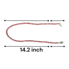 Natural Ruby Necklace | Rondelle 4mm Faceted Cut Gemstone Beads | 14.2 Inch July Birthstone Jewelry - Necklace