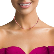 Natural Ruby Necklace | Rondelle 4mm Faceted Cut Gemstone Beads | 16 Inch July Birthstone Jewelry - Necklace