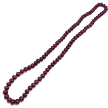 Natural Ruby Opera Necklace | Smooth 9-10mm Rondelle Beads 87 Pcs 620.50 Carats | Crimson Red VVS Clarity | 26.4 Inch