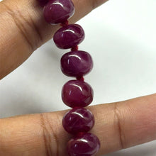 Natural Ruby Opera Necklace | Smooth 9-10mm Rondelle Beads 87 Pcs 620.50 Carats | Crimson Red VVS Clarity | 26.4 Inch