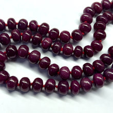 Natural Ruby Premium Necklace | Smooth 11-12mm Rondelle Beads 76 Pcs 889.10 Carats | Deep Crimson Red VVS Clarity | 27