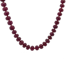 Natural Ruby Premium Necklace | Smooth 11-12mm Rondelle Beads 76 Pcs 889.10 Carats | Deep Crimson Red VVS Clarity | 27