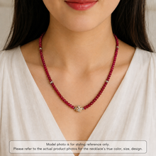 Natural Ruby Rondelle 4.5mm Facet Cut Beads Precious Necklace - Necklace