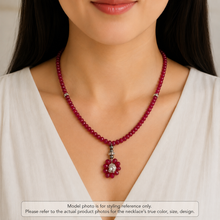 Natural Ruby Rondelle Facet 4.5mm Beads Gemstone Necklace - Necklace