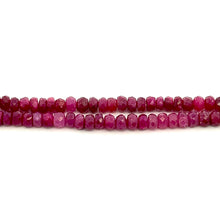 Natural Ruby Rondelle Facet Cut Beads Gemstone Necklace