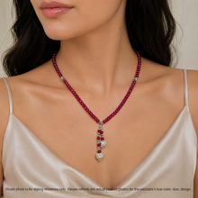 Natural Ruby Rondelle Facet Cut Beads Precious Gems Necklace