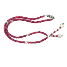 Natural Ruby Rondelle Facet Cut Beads Precious Gems Necklace