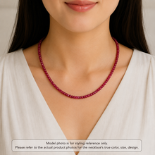 Natural Ruby Rondelle Facet Cut Beads Precious Handmade Necklace