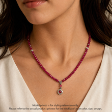 Natural Ruby Rondelle Facet Cut Precious Beads Clasp Necklace