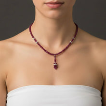 Natural Ruby Rondelle Facet Cut Precious Beads Necklace - Necklace