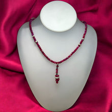 Natural Ruby Rondelle Facet Cut Precious Beads Necklace