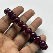 Natural Ruby Stretch Bracelet | Smooth 10-11mm Rondelle Beads | 24 Pcs 206.70 Carats | Scarlet Red VVS Clarity