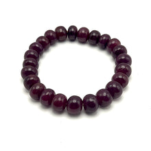 Natural Ruby Stretch Bracelet | Smooth 10-11mm Rondelle Beads | 24 Pcs 206.70 Carats | Scarlet Red VVS Clarity