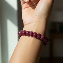 Natural Ruby Stretch Bracelet | Smooth 10–15mm Rondelle Beads 21 Pcs 266.85 Carats | Burgundy Red VVS Clarity | Genuine