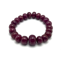 Natural Ruby Stretch Bracelet | Smooth 10–15mm Rondelle Beads 21 Pcs 266.85 Carats | Burgundy Red VVS Clarity | Genuine