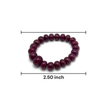 Natural Ruby Stretch Bracelet | Smooth 10–15mm Rondelle Beads 21 Pcs 266.85 Carats | Burgundy Red VVS Clarity | Genuine