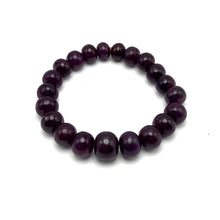 Natural Ruby Stretch Bracelet | Smooth 9-13mm Rondelle Beads 21 Pcs 227 Carats | Merlot Red VVS Clarity | Adjustable