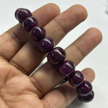 Natural Ruby Stretch Bracelet | Smooth 9-13mm Rondelle Beads 21 Pcs 227 Carats | Merlot Red VVS Clarity | Adjustable