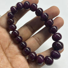 Natural Ruby Stretch Bracelet | Smooth 9-13mm Rondelle Beads 21 Pcs 227 Carats | Merlot Red VVS Clarity | Adjustable
