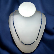 Natural Shaded Blue Sapphire Rondelle Facet Cut Beads Precious Necklace