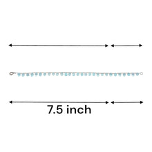 Natural Sky Blue Topaz Gemstone Bracelet | Briolette Drop 7x5mm Cut Gemstone Beads | 7.5 Inch December Birthstone