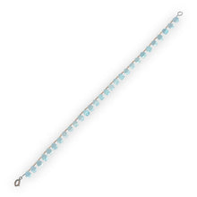 Natural Sky Blue Topaz Gemstone Bracelet | Briolette Drop 7x5mm Cut Gemstone Beads | 7.5 Inch December Birthstone