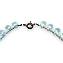 Natural Sky Blue Topaz Gemstone Bracelet | Briolette Drop 7x5mm Cut Gemstone Beads | 7.5 Inch December Birthstone