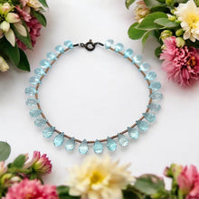 Natural Sky Blue Topaz Gemstone Bracelet | Briolette Drop 7x5mm Cut Gemstone Beads | 7.5 Inch December Birthstone