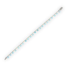 Natural Sky Blue Topaz Gemstone Bracelet | Briolette Drop 8x5mm Cut Gemstone Beads | 8.5 Inch December Birthstone