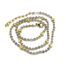 Natural Smoky Quartz | 925 Sterling Silver | Faceted Rondelle Beaded Necklace | 4mm | VVS1 Clarity | 18 Inch Strand