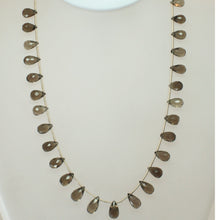 Natural Smoky Quartz Briolette Drop Beads Semiprecious Necklace - Necklace