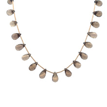 Natural Smoky Quartz Briolette Drop Beads Semiprecious Necklace - Necklace