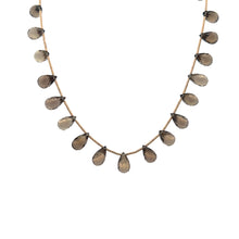 Natural Smoky Quartz Briolette Drop Beads Semiprecious Necklace - Necklace