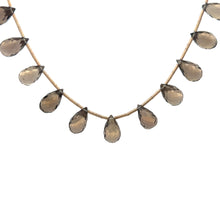 Natural Smoky Quartz Briolette Drop Beads Semiprecious Necklace - Necklace