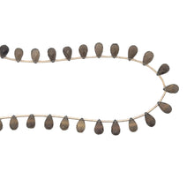 Natural Smoky Quartz Gemstone Necklace | Drop 10x6mm Briolette Cut Gemstone Beads | 15 Inch Handcrafted Jewelry