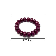 Natural Smooth Ruby Bracelet | 12–15mm Rondelle Beads 18 Pcs 374.25 Carats | Burgundy Red VVS Clarity | Timeless