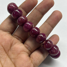 Natural Smooth Ruby Bracelet | 12–15mm Rondelle Beads 18 Pcs 374.25 Carats | Burgundy Red VVS Clarity | Timeless