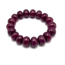 Natural Smooth Ruby Bracelet | 12–15mm Rondelle Beads 18 Pcs 374.25 Carats | Burgundy Red VVS Clarity | Timeless