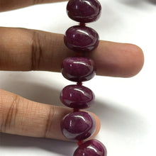 Natural Smooth Ruby Necklace | Rondelle 13-14mm Beads 63 Pcs 1186.76 Carats | Crimson Red VVS Clarity | 26 Inch Elegant