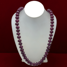 Natural Smooth Ruby Necklace | Rondelle 13-14mm Beads 63 Pcs 1186.76 Carats | Crimson Red VVS Clarity | 26 Inch Elegant