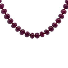 Natural Smooth Ruby Necklace | Rondelle 13-14mm Beads 63 Pcs 1186.76 Carats | Crimson Red VVS Clarity | 26 Inch Elegant