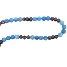 Natural Sodalite Garnet Gemstone Necklace | 8mm Ball & Faceted Rondelle Beads 17’’ Strand | Contrast Design - Necklace