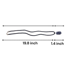 Natural Sodalite Gemstone 24mm Bar Shape Pendant with Black Twisted Cord Unisex Necklace Timeless Everyday Styling