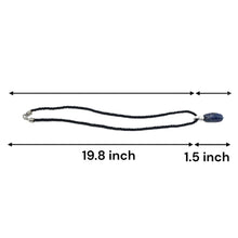 Natural Sodalite Gemstone 26mm Fancy Shape with Black Twisted Cord Pendant Necklace Poet’s Stone Unisex Jewelry