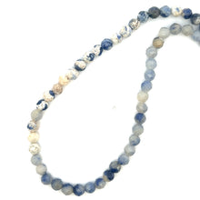 Natural Sodalite Necklace | Round 6mm Cut Gemstone Beads | 16.5 Inch Handmade Jewelry - Necklace