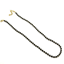 Natural Black Spinel Necklace | Faceted Round Beads 4.5mm | 925 Sterling Silver | VVS1 Clarity | 18 Inch Strand