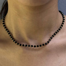 Natural Black Spinel Necklace | Faceted Round Beads 4.5mm | 925 Sterling Silver | VVS1 Clarity | 18 Inch Strand