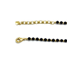 Natural Black Spinel | 925 Sterling Silver | Plain Smooth Ball Beaded Necklace | 4mm | VVS1 Clarity | 18 Inch Strand
