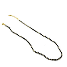 Natural Black Spinel | 925 Sterling Silver | Plain Smooth Ball Beaded Necklace | 4mm | VVS1 Clarity | 18 Inch Strand