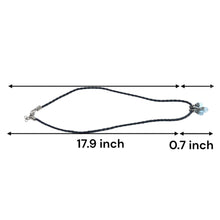 Natural Swiss Blue Topaz Gemstone 10mm Drop Shape Pendant With Black Twisted Cord Necklace Associated With Clarity Calm